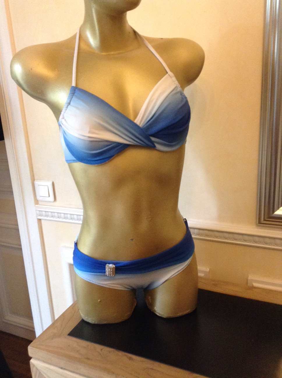 Light Blue 1 pc Cutout style swimsuit